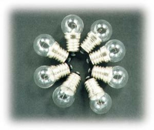 Bec 6V 0.6W lumina spate, 10 buc.