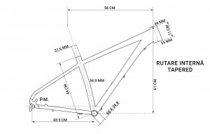 Cadru Aluminiu pentru Biciclete MTB 27,5 '', mărimea 44