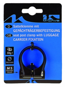 Colier tija sa M-Wave stringere imbus si prindere portbagaj spate alu.forjat 28,6mm negru