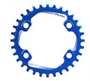 Foaie angrenaj funn Solo 96 30T Shimano Asymetric BCD 96 mm albastra