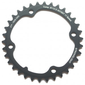 Foaie angrenaj Stronglight Type F 145/112mm inside 38T, negru, 11V