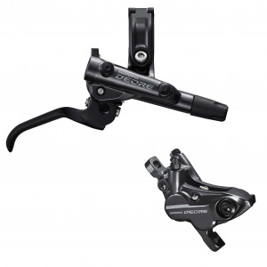 Frana pe disc Shimano J-KIT Deore BL-M6100(R) BR-M6120(R) fara adaptor placute metal fara aripioare de racire furtun SM-BH90-SS 1700mm