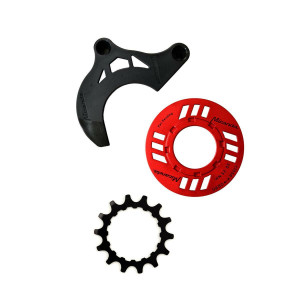MIRANDA chainguard-set for e-bike incl. chainring 14 teeth and chainguide for GEN2, red (PU = 1 set)