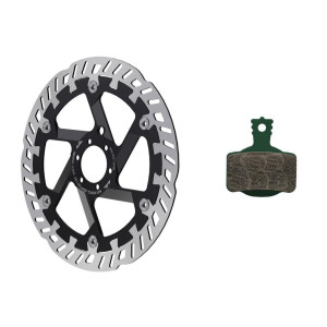 MT eSTOP Optimized Kit 220/P - 7.S: Rotor MDR-P, ? 220 mm, 6 hole and brake pads 7.S, Sport (PU = 1 set)