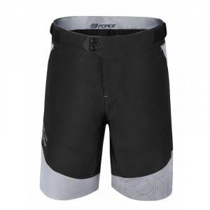 Pantaloni scurti Force Storm pana la talie cu bazon, negru/gri