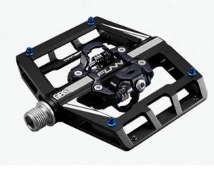 Pedale Funn Mamba platforma & SPD GRS system negru anodizat si pini albastri