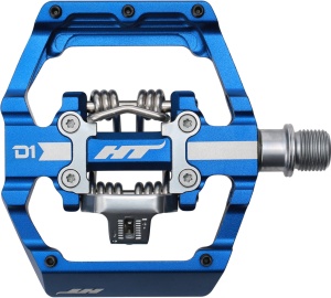 Pedale HT Components D1 Duo, platformă + clipless, Albastru Inchis