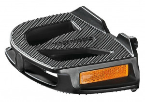 Pedale plastic TRAVERSE Duo black, 9/16", cu reflectorizante
