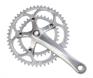 Pedalier racing aluminiu/metal 2x9V 34/50 T ax patrat