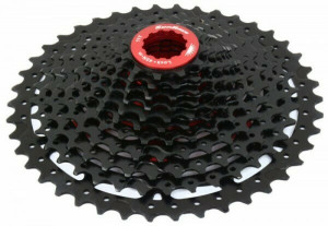 Pinioane Sunrace CSMX811 EAZR, pe caseta,MX8, 11-46T, 11 vit, negre/rosu, AM