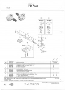 Placa placute pedale Shimano PD-A525 + Suruburi (M4)