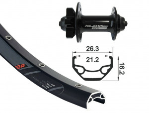 Roata fata 26x1.9 XLC 6-bolt, QR, 32H, Rodi Black Rock Disk