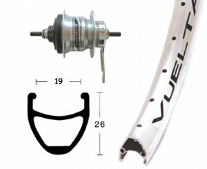 Roata spate 28x1.75 Shimano, 7-Gear, 36L. Airline 1 silver