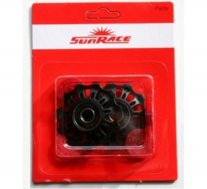 Rotita schimbator spate plastic pe rulmenti Sunrace SP856 11T negre (2buc)