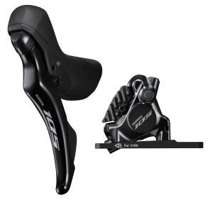 Set Frână Disc Hidraulic Shimano 105 J-Kit ST-R7120/BR-R7170, Rotor 160mm, Placute Resin, Furtun 1000mm