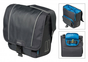 shoulder bag Basil Sport design Comm. graphite, w. drawstring, 18l