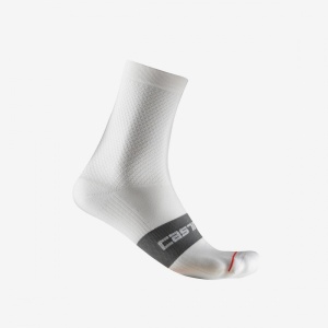 Sosete Castelli Espresso W 12 de dama, Alb