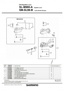 Suruburi de fixare (3p) maneta Shimano si capac SL-M980