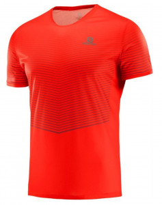 Tricou alergare Salomon Sense Tee fiery red/biking red barbati