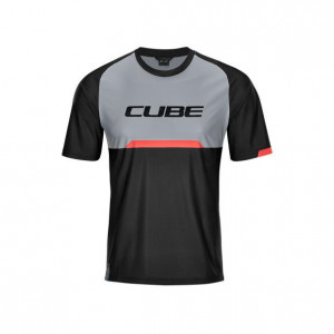 Tricou CUBE Edge round neck jersey S/S black grey