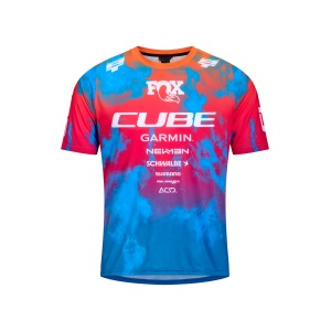 Tricou Cube MTB Jersey X Actionteam S/S Albastru/Verde