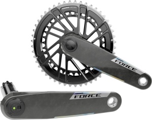 Angrenaj pedalier cu powermeter SRAM Quarq Force E1, 46-33T, 165 mm, Chainline 45.0 mm, aluminiu, negru