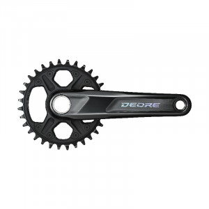 Angrenaj pedalier Shimano DEORE FC-M6100-1, pt. 12-vit, 2-pcs FC, 165mm, 32T fara CG, fara BB parts, pt. chain line 52mm, ambalat ind.