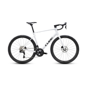 Bicicleta Cube Attain, C:62 SLX, Metallicwhite Black 2027 - 28"