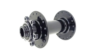 Butuc fata, D341-B15, alu, 32H, ax Thru (M15x110x100mm,) BOOST, rulmenti, frana disc (6suruburi), negru, OEM