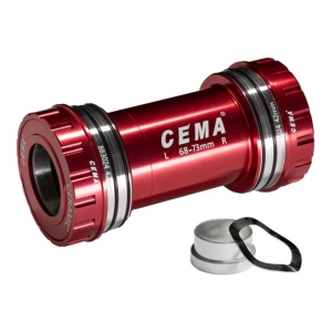 Butuc Pedalier CEMA BB30 Pentru SRAM GXP, 68/73 mm, Diametru Interior 42 mm, Ceramic, Roșu, Interlock