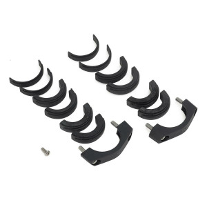 Display holder mounting kit, for Intuvia including 4 x clamping screws, 2 x clamps, 1 x locking screw and 3 x 4 rubber spacers (31.8 mm, 25.4 mm, 22.2 mm)