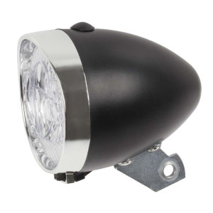 Far retro cu baterii 3 leduri negru