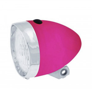 Far RMS clasic cu baterii 3 leduri roz