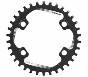 Foaie angrenaj Funn Solo 96 alu 7075, 32T, Shimano Asymetric BCD 96mm neagra