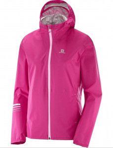 Geaca alergare Salomon Lightning Waterproof Jacket pink yarrow femei