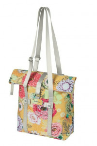Geanta Basil Bloom, 15-20 l, 30X15X38 cm, galbena cu imprimeu floral