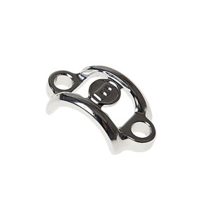 Handlebar clamp aluminum, chrome polished, without screws (PU = 1 piece)