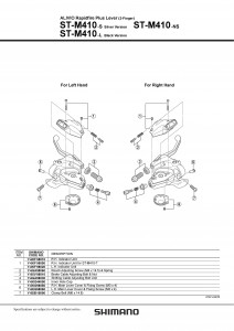 Indicator Shimano ST-M410 stanga