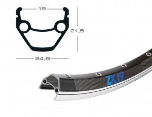 Janta Exal ZX 19 28" black 622-19 VL 6,5 mm 32H