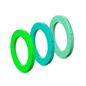 Kit inele pentru frana caliper, 2 pistoane 2015 - verde, cyan, verde menta (set 6 buc)