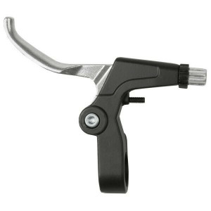 Manete frana aluminiu pt V-brake, argintiu/negru, 2 degete
