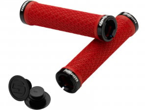 Mansoane Lock-On SRAM DH Silicone rosu cu colier dublu si dopuri