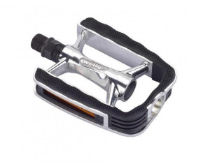Pedale al.City/Comfort Wellgo C220 argintii/negru corp turnat antiderapante