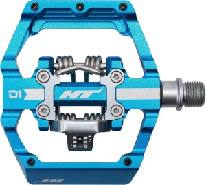 Pedale HT Components D1 Duo, platformă + clipless, Albastru Deschis