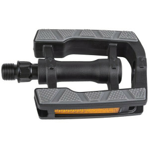 Pedale VP, plastic, bucse, antiderapante, reflectorizante, negre/gri, AM