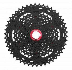 Pinioane Sunrace CSMX3 TAZ, pe caseta, 11-46T, 10 vit, MX3, negre/rosu, AM