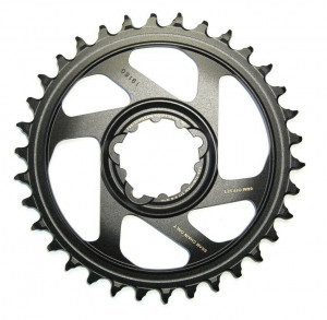 Placa pedalier Sram X-Sync Boost 12V, 34T, negru, aluminiu, montare directa, offset 3mm
