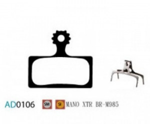 Placute frana Ashima AD0106, semi-metalice, compatibile Shimano XTR BR-M 985/XT, M785/SLX , M666, OEM