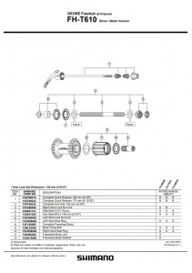Quick release Shimano HB-T610 133mm (5-1/4")