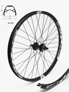 Roata Crosser X6 36H 26" fata QR Disc capsata neagra
